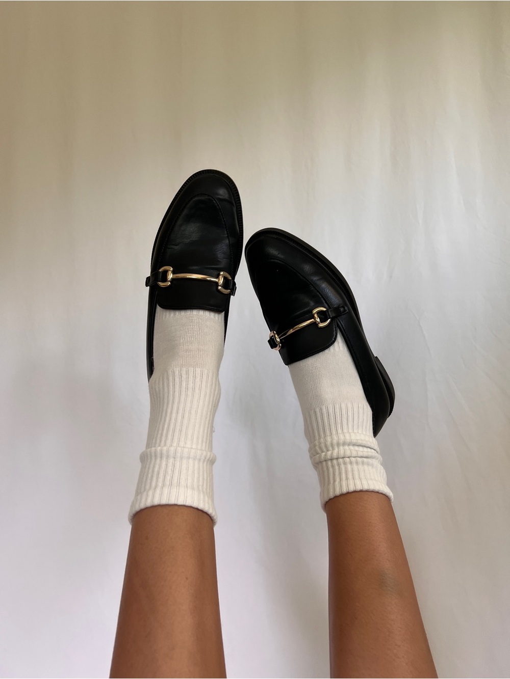 H&M Black Leather Horsebit Loafers - Classic Slip-On